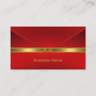 Elegante Zakelijke Kaart Rood Gouden Rand Rood Juw Visitekaartje