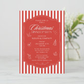 Elegante zakelijke kerstdiner feestdag kaart (Staand voorkant)