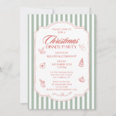 Elegante zakelijke kerstdiner feestdag kaart (Voorkant)