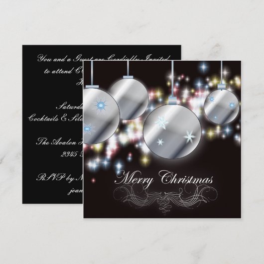 Elegante zakelijke kerstfeestuitnodiging kaart (Voorkant / Achterkant)
