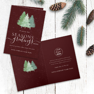 Elegante zakelijke kerstkaart met bedrijfslogo feestdagen kaart