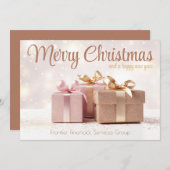 Elegante Zakelijke Kerstkaart voor Bedrijven en Fe (Voorkant / Achterkant)