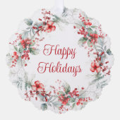 Elegante zakelijke kerstkrans vakantie ornament kaart (Voorkant)