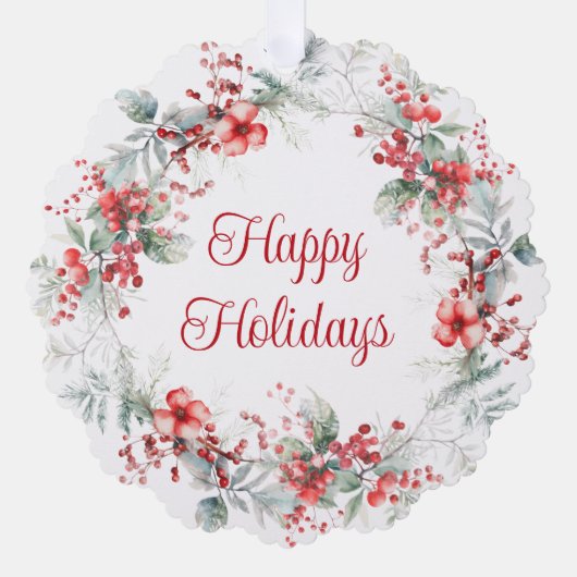 Elegante zakelijke kerstkrans vakantie ornament kaart (Voorkant)