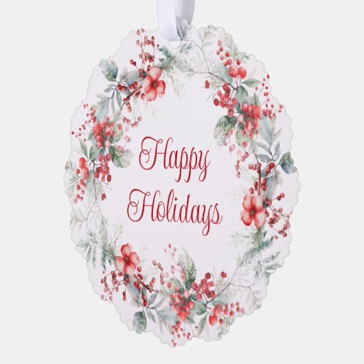 Elegante zakelijke kerstkrans vakantie ornament kaart (Links)