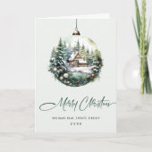 Elegante zakelijke kerstversiering groet feestdagen kaart (Voorkant)