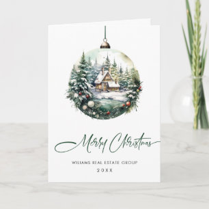 Elegante zakelijke kerstversiering groet feestdagen kaart