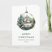 Elegante zakelijke kerstversiering groet feestdagen kaart (Voorkant)