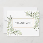 Elegante zakelijke lente bladeren dank u kaart (Voorkant)