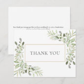 Elegante zakelijke lente bladeren dank u kaart (Voorkant / Achterkant)