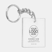 Elegante zakelijke logo bedrijfs QR-code aangepast Sleutelhanger (Voorkant Links)