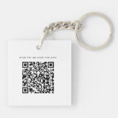 Elegante zakelijke logo bedrijfs QR-code aangepast Sleutelhanger (Achterkant)