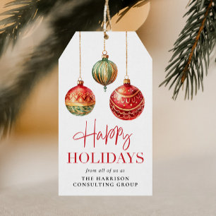Elegante Zakelijke Logo Kerstmis Cadeaulabel