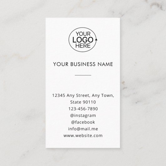 Elegante zakelijke Logo professionele foto minimaa Visitekaartje (Achterkant)