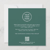 Elegante Zakelijke Logo QR Code Kerst Waterverf Feestdagenkaart (Achterkant)
