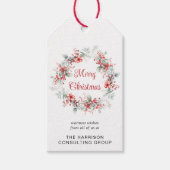 Elegante Zakelijke Logo QR Code Vrolijk Kerstfeest Cadeaulabel (Voorkant)