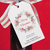 Elegante Zakelijke Logo QR Code Vrolijk Kerstfeest Cadeaulabel