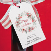 Elegante Zakelijke Logo QR Code Zakelijke Kerstmis Cadeaulabel