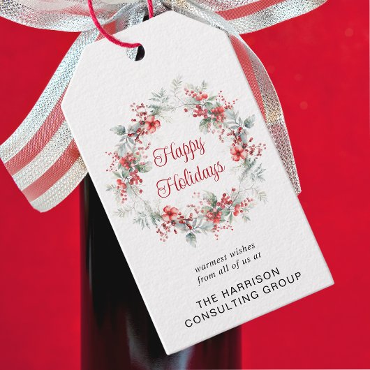 Elegante Zakelijke Logo QR Code Zakelijke Kerstmis Cadeaulabel