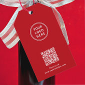 Elegante Zakelijke Logo QR Code Zakelijke Kerstmis Cadeaulabel
