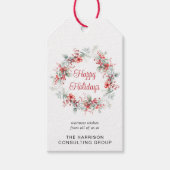 Elegante Zakelijke Logo QR Code Zakelijke Kerstmis Cadeaulabel (Voorkant)