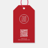 Elegante Zakelijke Logo QR Code Zakelijke Kerstmis Cadeaulabel (Achterkant)