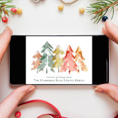 Elegante Zakelijke Logo QR Code Zakelijke Kerstmis Feestdagen Kaart