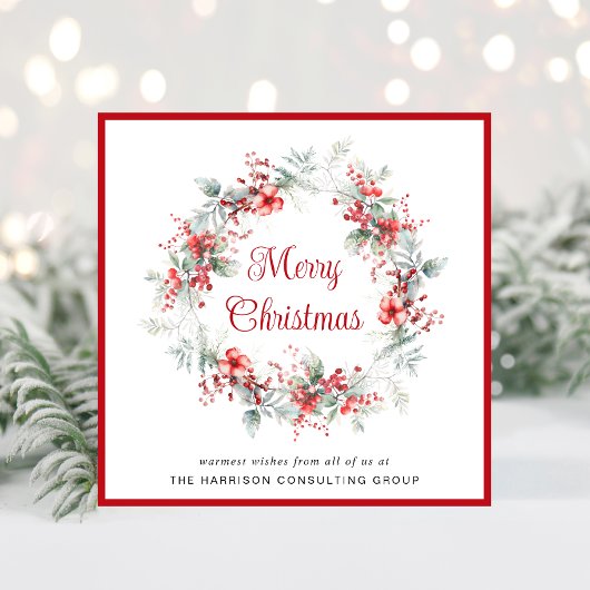 Elegante Zakelijke Logo QR Code Zakelijke Kerstmis Feestdagenkaart