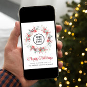 Elegante Zakelijke Logo QR Code Zakelijke Kerstmis Feestdagenkaart