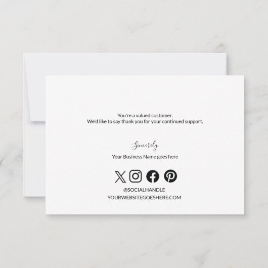 Elegante zakelijke logo Social Media Black Gold Bedankkaart (Achterkant)