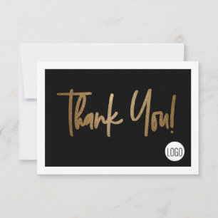 Elegante zakelijke logo Social Media Black Gold Bedankkaart