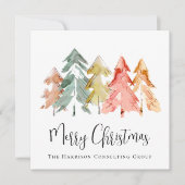 Elegante zakelijke Logo Waterverf Vrolijk kerstfee Feestdagenkaart (Voorkant)