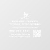 Elegante zakelijke monogram QR-code telefoonnummer Raamsticker (Vel)