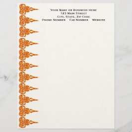 Elegante zakelijke oranje kant briefhoofd sjabloon