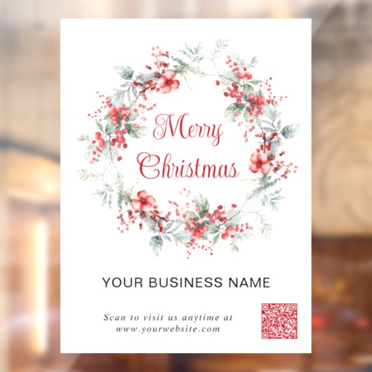 Elegante zakelijke QR-code kerstmis Raamsticker (Vel 2)