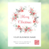 Elegante Zakelijke QR Code Prettig Kerstfeest Raamsticker (Vel 3)