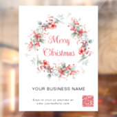 Elegante Zakelijke QR Code Prettig Kerstfeest Raamsticker (Vel 2)