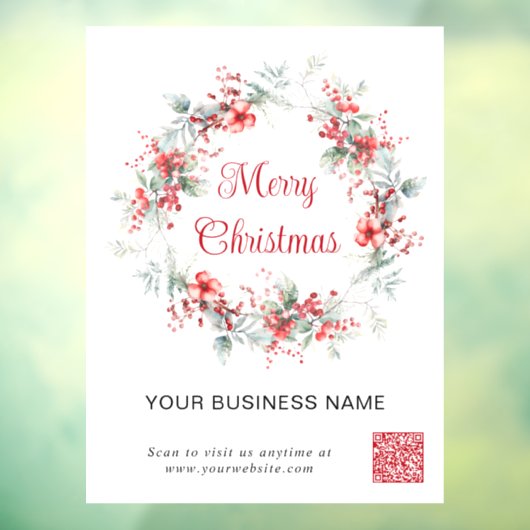 Elegante zakelijke QR-code vrolijk kerstfeest Raamsticker (Vel 3)