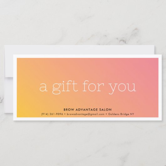 ELEGANTE zakelijke schoonheidssalon geel roze ombr (Achterkant)