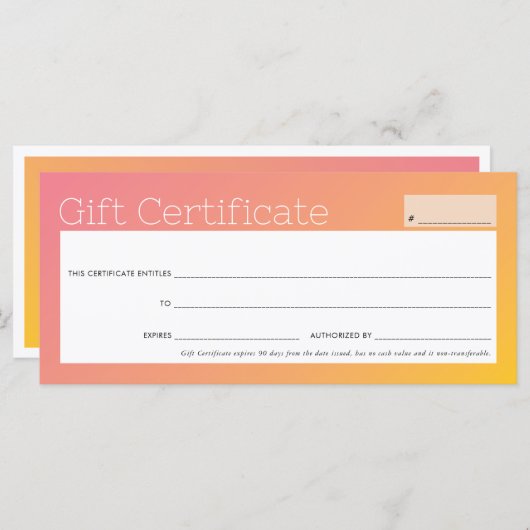 ELEGANTE zakelijke schoonheidssalon geel roze ombr (Voorkant / Achterkant)