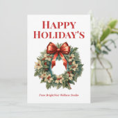 Elegante zakelijke vakantie Kaart met bedrijfsnaam (Staand voorkant)