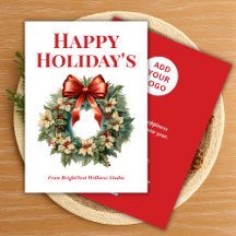 Elegante zakelijke vakantie Kaart met bedrijfsnaam