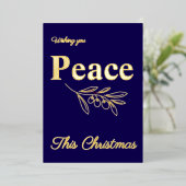 Elegante zakelijke vrede dit kerstgoud folie feestdagenkaart (Staand Voorkant)