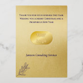 Elegante zakelijke vrede dit kerstgoud folie feestdagenkaart (Achterkant)
