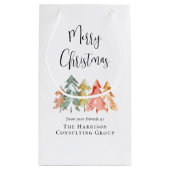 Elegante zakelijke vrolijke kerstvakantie klein cadeauzakje (Achterkant)