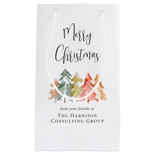 Elegante zakelijke vrolijke kerstvakantie klein cadeauzakje (Voorkant)