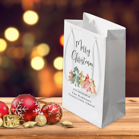 Elegante zakelijke vrolijke kerstvakantie klein cadeauzakje