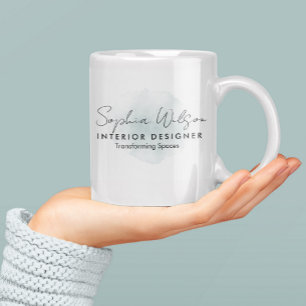 Elegante Zakelijke Waterverf Handtekening voor Pro Koffiemok