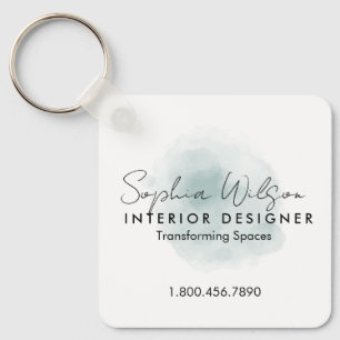 Elegante Zakelijke Waterverf Handtekening voor Pro Sleutelhanger