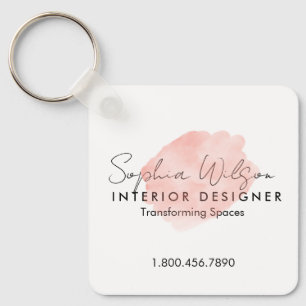 Elegante Zakelijke Waterverf Handtekening voor Pro Sleutelhanger